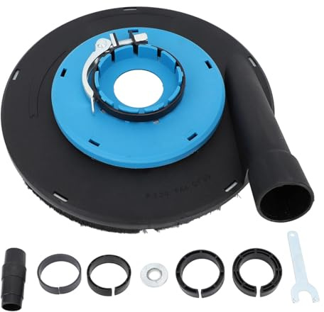 9 Inch Angle Grinder Dust Shroud Blue Black B 230L Grinding Dust Shroud Efficiently Filters Dust for Stone Concrete Polishing
