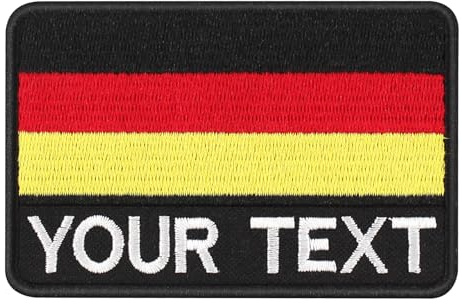 Benutzerdefinierter Namensaufnäher mit Deutschland Flagge, 2 Stück, personalisierter bestickter militärischer taktischer Namensaufnäher für Jacken, Hund, Narness, zum Aufbügeln (Quadrat/Square)