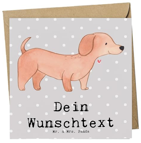 Mr. & Mrs. Panda Personalisierte Karte Dackel Kurzhaardackel Lebensretter - Geschenke, Postkarte personalisiert, Teckel, Dachshund, Karten, Grußkarten, Geschenk