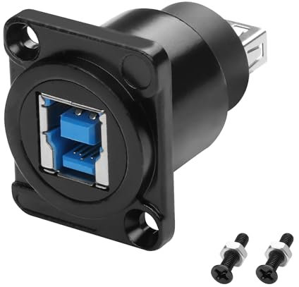 MEIRIYFA D-Type USB 3.0 Type B to USB Type A Adapter Connector, USB3.0 AF/BF Adapter Type A Female to USB B Print Female Extender Converter - 5Gbps for PC Scanner Fax Machine