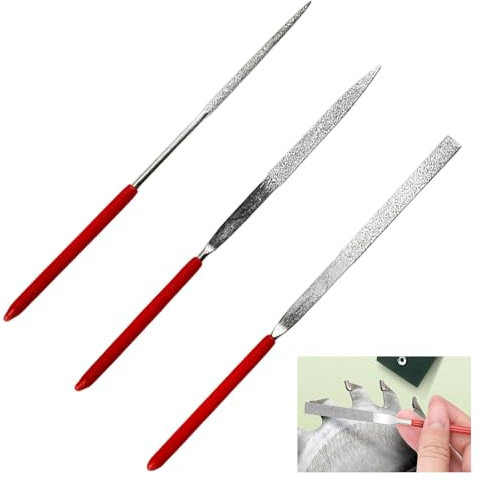 Diamond Needle File Set, 3 Pcs Miniature and Model Files, Small Metal File Set, Mini Needle Jewelry File Set for Metal, Wood Carving, Resin, Glass, Craft