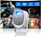 Beamer【360° Drehbarer/Auto Trapezkorrektur/E-Fokus】 WiFi Bluetooth Projektor Full HD 1080P unterstützt, 500ANSI Tragbarer Mini Beamer für Heimkino/Outdoor Handy staubdichter LED Beamer, 50% Zoom