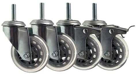 Lenkrollen mit Gewinde, industrielle Lenkrollen (2 gebremst + 2 drehbar, M8 x 30 mm), 4 Stück