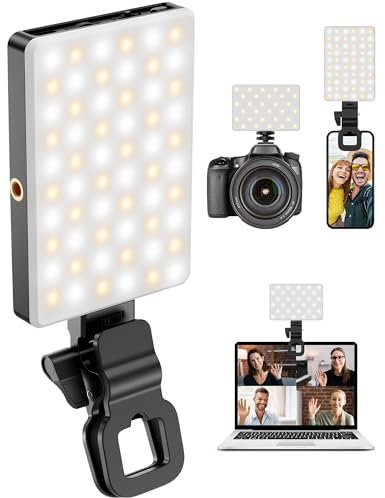 STLIAN Luce Selfie per Telefono, 60 Led, Selfie Light Ricaricabile da 3000mah Cri 96, 4 Modi di per Luce della Fotocamera per Telefono, Laptop, Tablet
