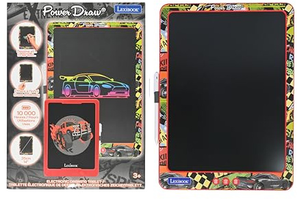 Lexibook, Power Draw Elektronische Zeichentafel, rot, CRT14B | 14 Zoll E-Ink-LCD-Display, Stift enthalten, unbegrenztes Löschen, rot