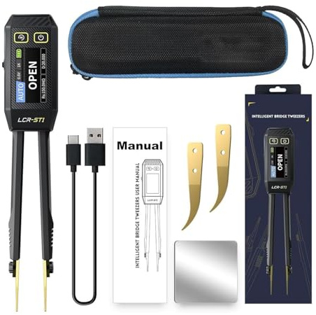 DEWIN Kit de pont de pince à épiler intelligent LCR-ST1, testeur de composants d'instrument de mesure numérique LCR-ST1