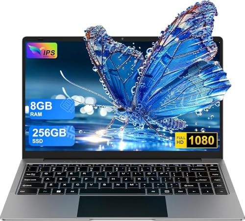 bvate PC Portatile 14 Win 11 Notebook 256 GB ROM Supporta l'espansione SSD 1TB 8GB RAM 2.4G+5G WiFi 1080 FHD BT4.2 USB HDMI con mouse senza fili & adesivi per tastiera Italiana-Gray-2