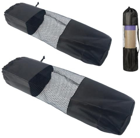VONJUMA 2 Stück Yogamatten Tasche Yogatasche Für Matte Und Zubehör Yogamattentasche Tasche Für Yogamatte Yogamatte Mit Tasche Portable Mesh Pilates Mat Yoga Bolster Beutel Mit Kordelzug