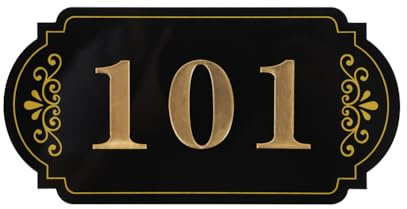 Customized House Numbers Plaques Sign Acrylic Plaque Personalized Home Address Modern Horizontal Door Number Stick on Room Numbers Plate for Outside Mailbox Office Hotel Classroom (Style 5)
