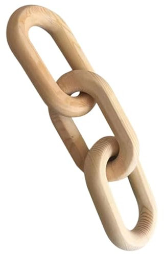 Angoily Rustikale Holzkette Mit Handgefertigten Gliedern Dekoratives Wohn Schlafzimmer Accessoire Vielseitige Kettenkunst Für Wand Tischdekoration Holzlink Ornament