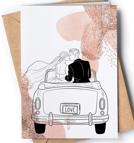 Tarjeta de Felicitación de Boda - Tarjeta Regalo Original de Bodas para Pareja - Tarjeta Felicitación para Parejas de Recién Casados - Tarjeta Para Meter Dinero de Regalo de Boda - NUM 245
