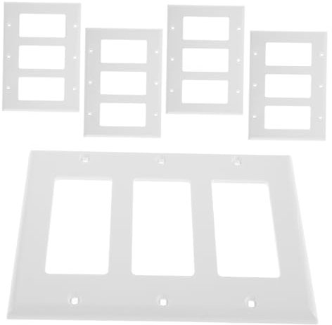 POPETPOP 5piezas Cubierta De Placa De Interruptor Triple Para Pared Panel De Conmutador Gang De Diseño Elegante Instalación y Protección Para Enchufes Eléctricos y Cocina