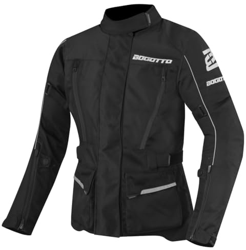 Bogotto Tampar Tour wasserdichte Damen Motorrad Textiljacke, schwarz, S