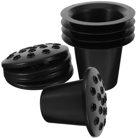 HEMOTON Lot De 5 Vases De Cimetière à 16 Trous en Plastique Noir, Portes-Fleurs Commémoratifs pour Tombe, Décorations D'extérieur pour Arrangements Funéraires