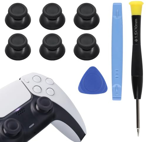 Joystick Replacement Compatible with PS5 Controller, OIHCAZ Thumbsticks Repair Kit with Analog Thumb Grips Caps, Screwdriver, Triangle Paddle and Pry Tool