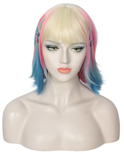 Linfairy Peluca larga y recta para fiesta de disfraces de Halloween peluca de cosplay para mujer (Liso Ombre, Adult)