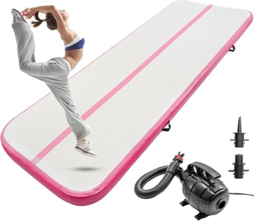 BREEZENEST 10-Foot Inflatable Tumbling Gym Mat – 10cm Thick Air Gymnastics Mats, Smooth & Durable Fitness Mat for Gymnastics, Yoga, Taekwondo, Cheer, and Hip-Hop Training