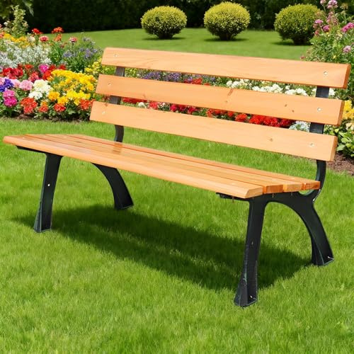 Générique Banc De Jardin Exterieur en Bois, Banc De Parc avec Dossier Banquette De Balcon 2 Places, 120/150/180cm Banquette pour Terrasse Véranda Pelouse Mobilier pour Amenagement(120cm)