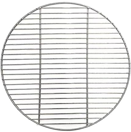 Generisch Campinggrill, Rundes Grillnetz, Barbecue-Grill, Edelstahl, Geeignet für Grillen im Freien, Camping, Picknick, Gartenparty, Silber, 1 Stück (43cm)