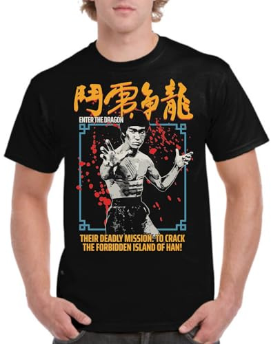 the Fan Tee Camiseta de Adulto de Hombre Peliculas Bruce Kung Fu, Wing Chun, Artes Marciales, Lee, Leyenda 001 XL