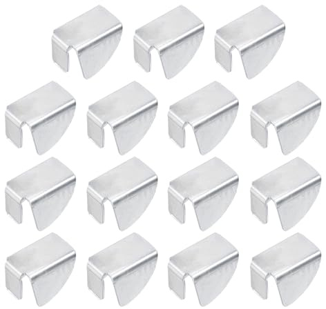 sourcing map 15Pcs Shelf Bracket Clips, 10mm Metal Adjustable Shelf Support Clip Triangle-Shape Shelving Brackets Pins for Kitchen Cabinet Bookcase, Silver