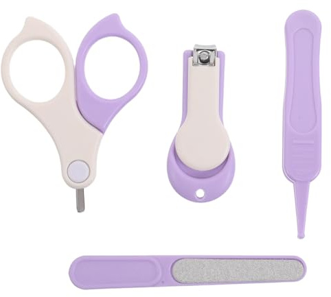 OFFSCH 1 set per la cura delle unghie dei bambini - Tagliaunghie ergonomico e sicuro, lima, forbici e pinzette per la cura delle dita mani e dei piedi neonati - Kit manicure compatto per casa e