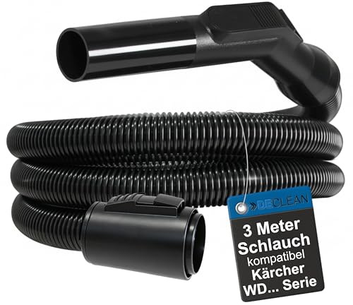 3m Saugschlauch komplett kompatibel mit Kärcher WD 3 WD 3.200 WD 3.500 P | Ersatzschlauch inklusive Handgriff und Geräteanschluss für Nass-Trockensauger