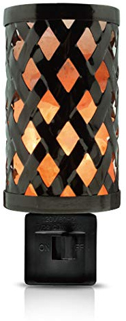 Himalayan Glow Natural Pillar Basket Wall Salt Lamp Night Light with Pink Salt Chunks | 360 Degree Rotatable Wall Plug,Ideal Gift for Home Décor