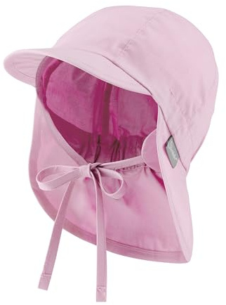 Sterntaler Schirmmütze Nacken Basic - Mädchen Baby- und Kinder Mütze mit Nackenschutz - UV-Schutz 50+ Hut aus Popeline (Bio) - leichte Sommer Kopfbedeckung mit Gummiband