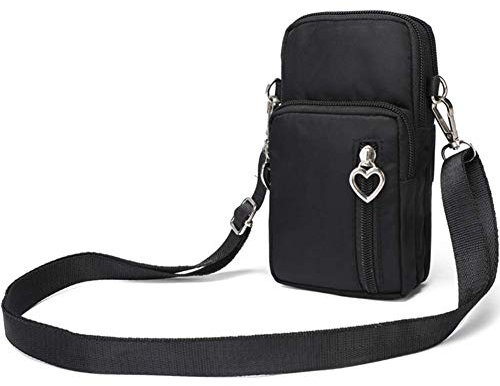 Sports Armband Outdoor Sweat-proof Running Armbag Cross-body Shoulder Casual Wallet Purse Gym Fitness Cell Phone Bag Key Holder for iPhone 13 Pro/12 Pro/Xs Max/Xr, Galaxy S10 Plus,Huawei P30 Pro,Black