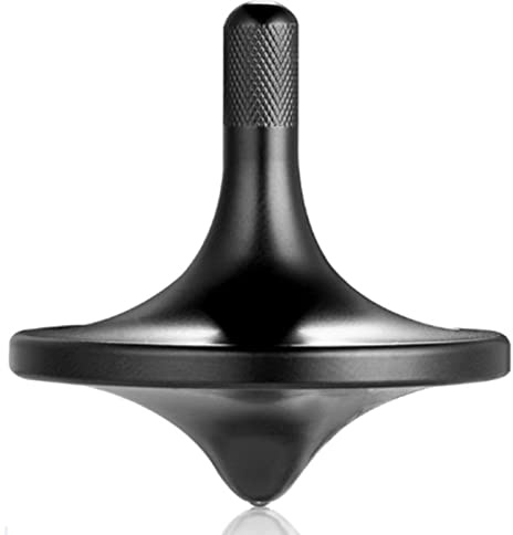 peonza giratoria de Acero Inoxidable, Juguetes EDC de giroscopio de Escritorio de precisión, Balance, Gira Suave, Bien Hecho, Largo Tiempo de rotación (S/Negro)