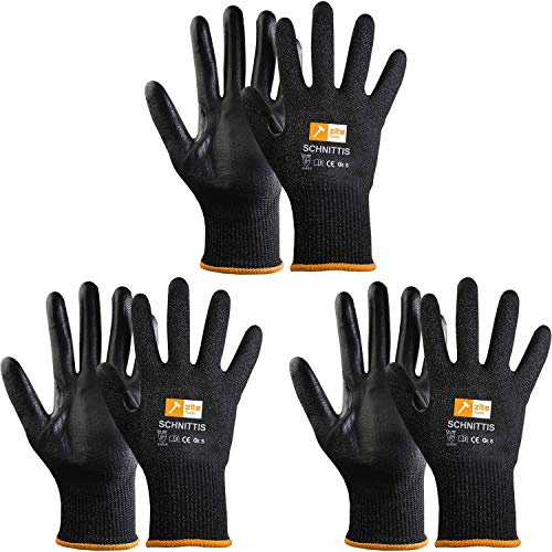 Zite Tools 3 Paar Schnittschutz-Handschuhe Kinder - Schutzhandschuhe zum | Schnitzen und mehr - EN388 Level 5/5 - Größe 5