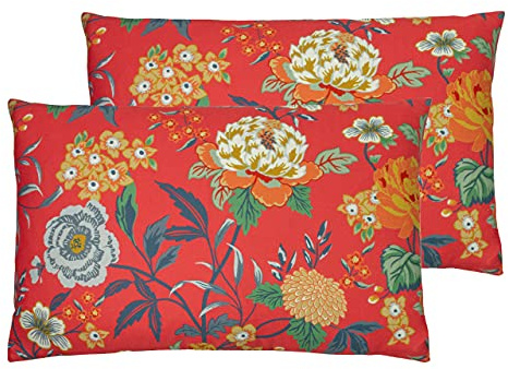 furn. Azalea Polyester Filled Cushions (Twin Pack), Polyester, Red