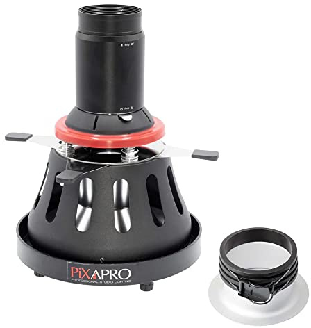 Pixapro 19.5cm Professional Optical Snoot with Shutter Blades Spot Projector Gobo Projection Conical Photography Light Control Cylinder For Studio Photo Flash LED Video Light (Compatible to Profoto)