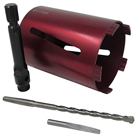 Moorcut Direct 117mm 4.5'' Dry Diamond Drilling Core Drill Bit Turbo Segments with SDS MAX Arbour & Drill Bit