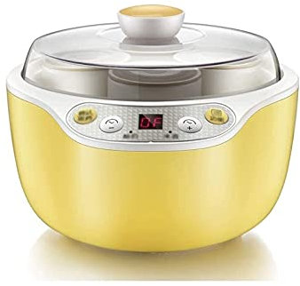HMTE Máquina eléctrica para Hacer Yogur, máquina eléctrica para Hacer Yogur, Herramienta para Hacer Yogur, Taza de cerámica + Revestimiento de Acero Inoxidable, Capacidad de 1 litro