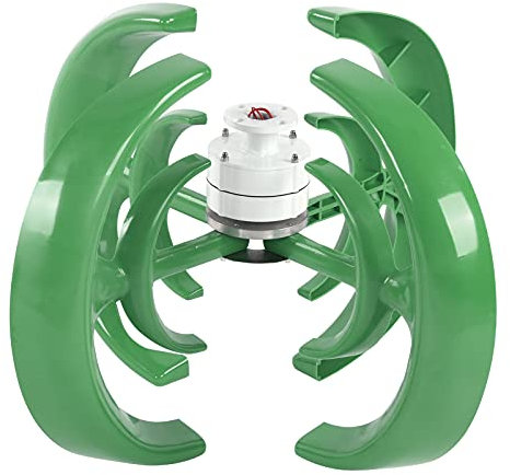 Turbinas eólicas de 1200W, generador de energía eólica, turbina eólica de 4 aspas con forma de linterna verde con controlador, diámetro de rueda de viento de 0,9 metros 12V
