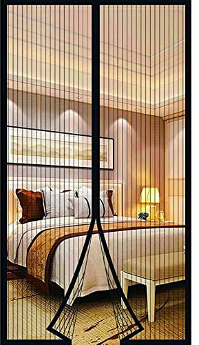 Fliegengitter für Türen, 185x240cm, Superstarkes Netz, Fliegengitter verhindert das Eindringen von Insekten, für Holz-, Eisen-, Aluminiumtüren, personalisierbar, Schwarz