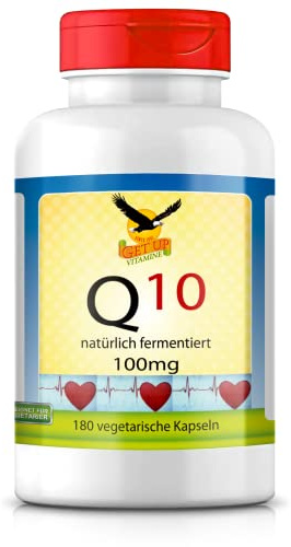 Get UP® Coenzym Q10 100mg - veganes Ubichinon - 180 Kapseln - Ubichinon-10 aus natürlicher Fermentation - ohne Zusätze & laborgeprüft