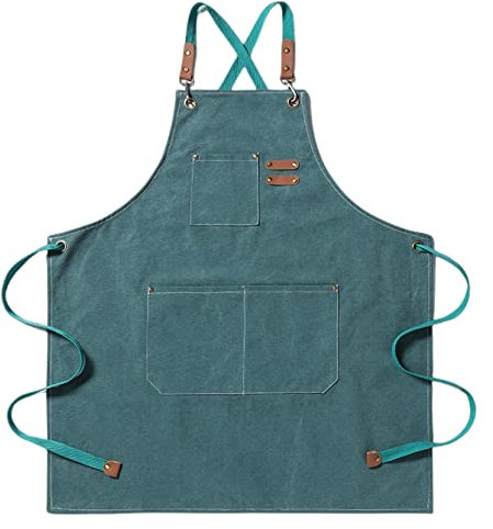 YUPPIE TONE Arbeitsschürze Werkzeugschürze Schreinerschürze für Herren MehrzweckSchürze geeignet für Garten Holzarbeiten Handwerk Tischler Küchenschürze Werkstatt Garage (Türkis)