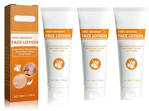 Lot de 3 crèmes anti-transpirantes pour le visage, lotion anti-transpirante, laisse des taches, protection supplémentaire efficace contre la transpiration excessive, crème anti-transpiration pour