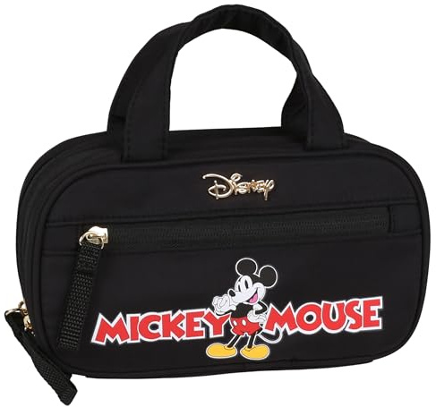Disney Mickey Mouse Kulturbeutel mit Reißverschluss für die Reise (Mickey Mouse Schwarz)