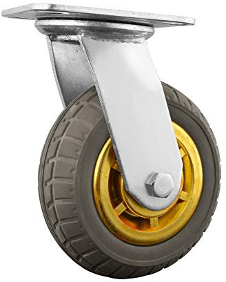 Lenkrollen 200mm Rollen mit Platten Heavy Duty 4-teilige Anti-Rutsch-Gummi-Lenkrollen Stille für Möbel