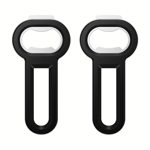 Linoroso 2-in-1 Magnetischer Flaschenöffner Bieröffner - Kühlschrank-Magnet zum Aufbewahren, Praktisches Werkzeug für Bier und Getränkedosen,ideal für Restaurants, Bars und Camping - 2er-Set, Schwarz