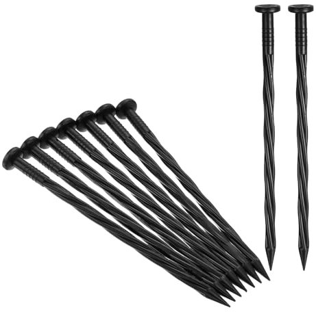 sourcing map Garden Stakes, 70Pcs 8 Inch - Plastic Landscape Stakes, Spiral Landscape Edging Anchoring Spikes, Nylon Garden Edging Nails for Garden Lawn Yard Weed Barriers Artificial Turf