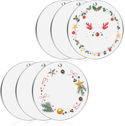6 Stk Acrylscheibe Rund 15cm, 2mm Dick Acrylglas Platten, Acrylglas Rund, Acrylglas Platte, Klare Acrylplatte Rund mit Loch für DIY Handwerk, Malerei, Herstellung von Dekorativen Anhängern