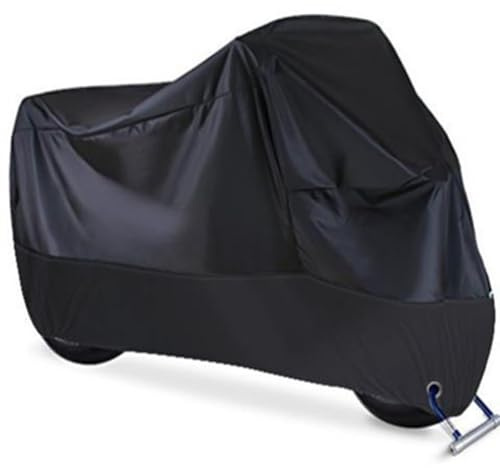 Motorrad Abdeckplane Outdoor Motorradabdeckung Wasserdicht Winterfest, Motorradplane Motorrad Garage Plane Indoor, Abdeckung für Motor Moped Roller Motorroller (Schwarz, 220x110x95cm)