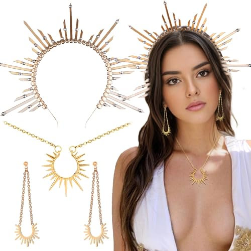 JeVenis Gothic Halo Krone Sonne Halo Krone Sonne Halo Haarreif Kostüm Damen Sonne Haarreif Gothic Accessoires