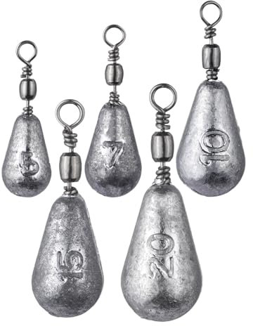 Zite Fishing Tropfenblei Set 5g, 7g, 10g, 15g, 20g | Grundblei Angeln Sortiment | Birnenblei Angelgewichte Grundangeln Aal, Karpfen, Zander | Verschiedene Blei-Gewichte