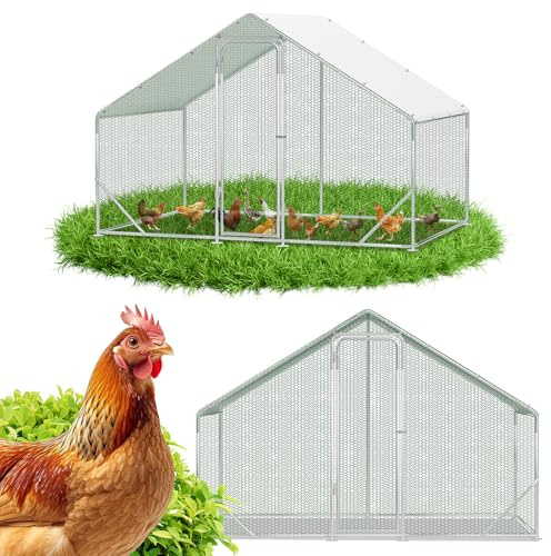ISOISL Hühnerstall Freilaufgehege 3x2x2m Hühnergehege Freilauf Groß Hühnerstall Winterfest Chicken Coop Entenstall mit Schloss Freigehege für Hühner, Kleintiere & Pflanzen